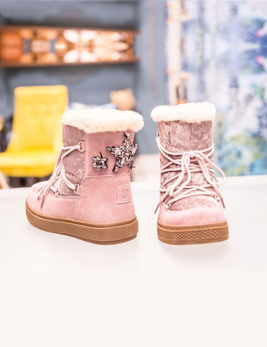 botas nieve rosa